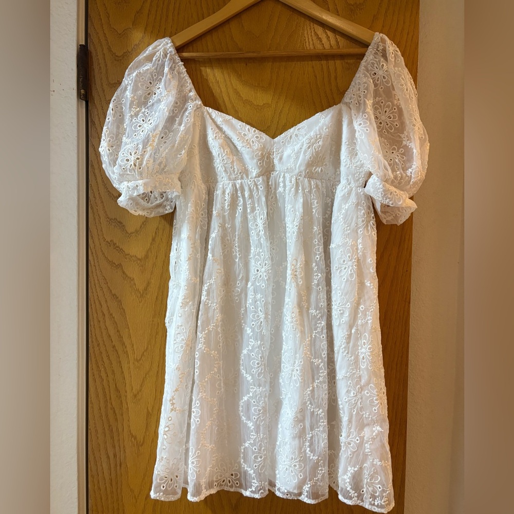 Candia Dress in Sugar Embroidery